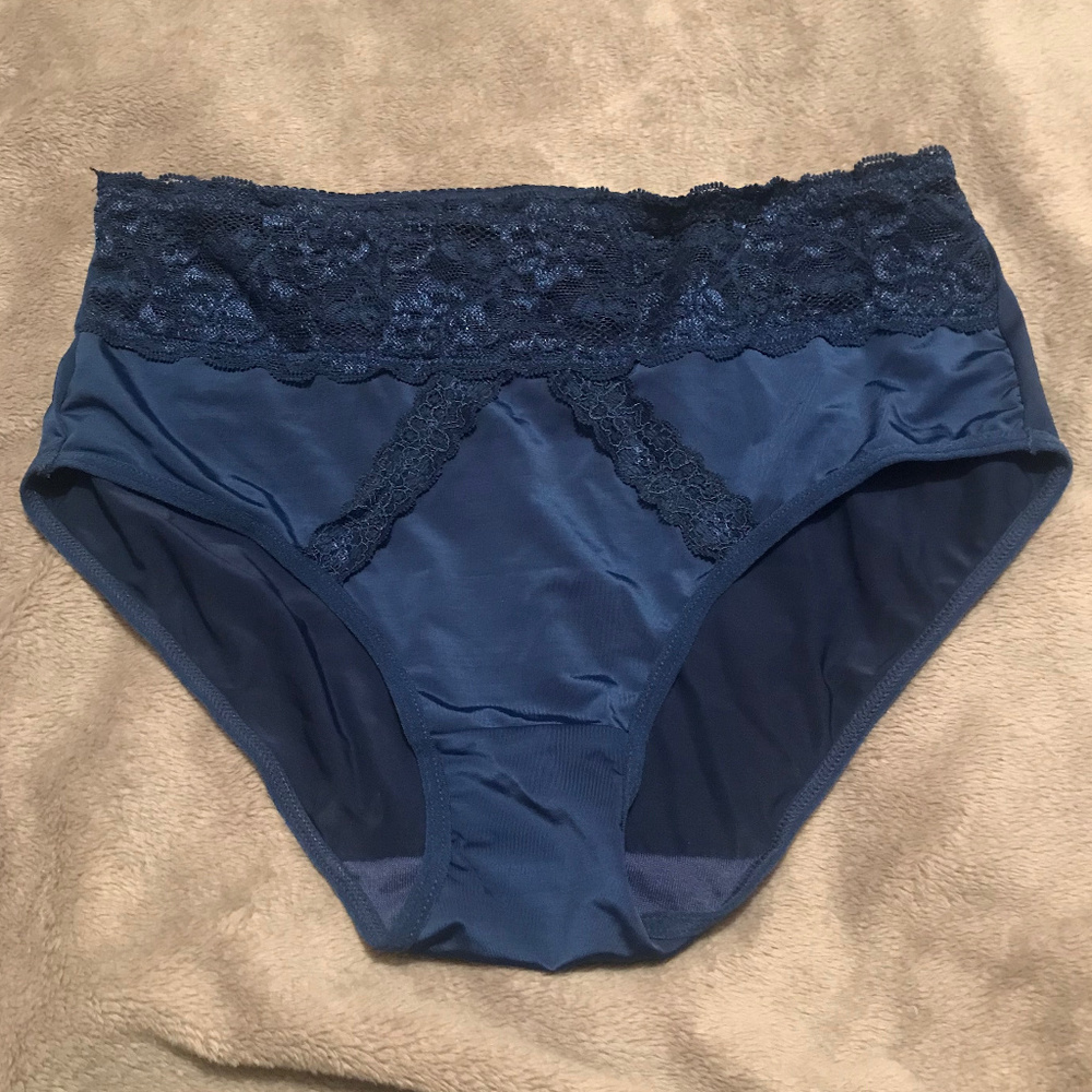 PRIMA VALENTINA HI CUT PANTIES LARGE BLUE NWOT